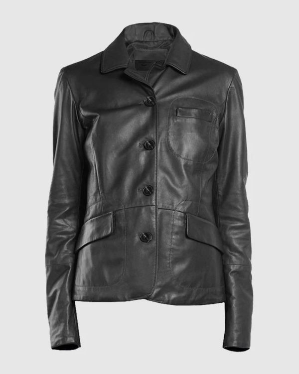 Blackridge Women's Button Leather Coat