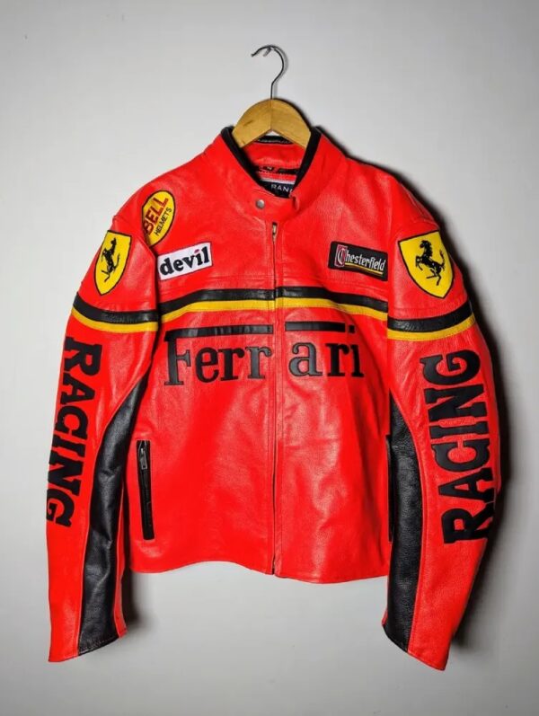 Ferrari Formula 1 Retro Racing Leather Jacket