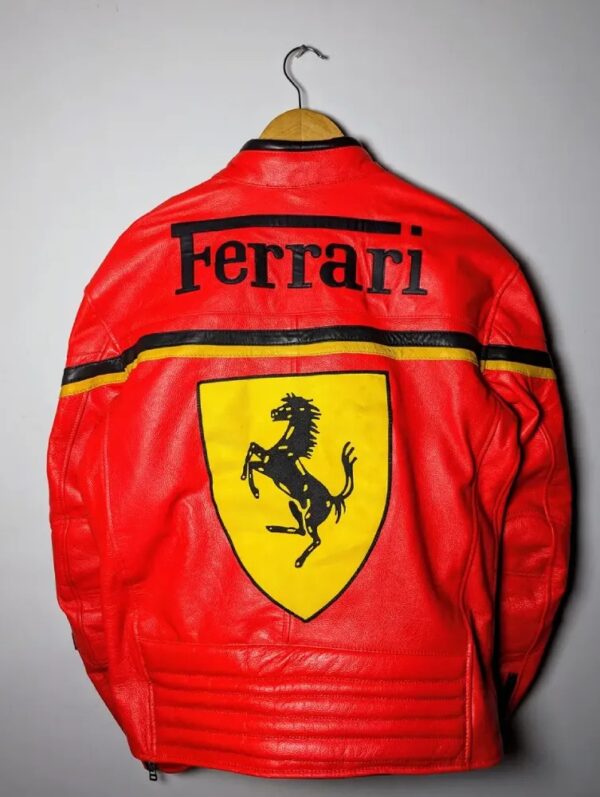 Ferrari Formula 1 Retro Racing Leather Jacket - Image 4