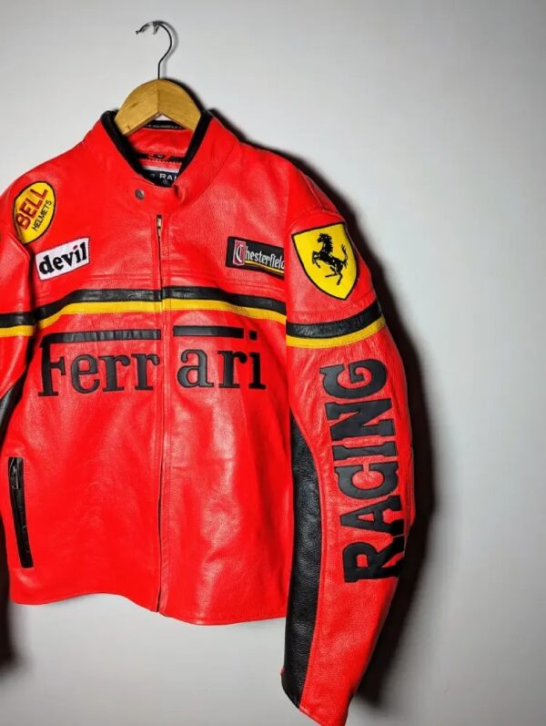 Ferrari Formula 1 Retro Racing Leather Jacket - Image 2