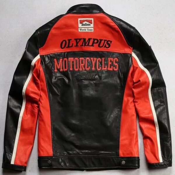 Ferrari Leather Motorcycle Vintage Black Jacket - Image 2