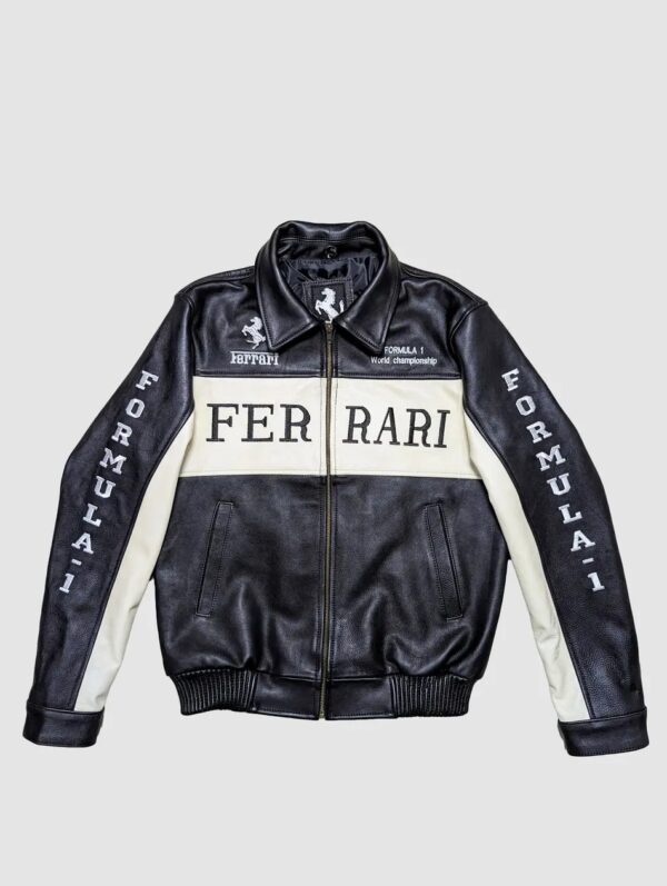 Ferrari Racing Leather Bomber Jacket