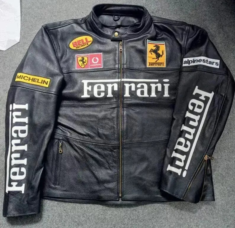 Ferrari Vintage Racing Rare Genuine Leather Jacket