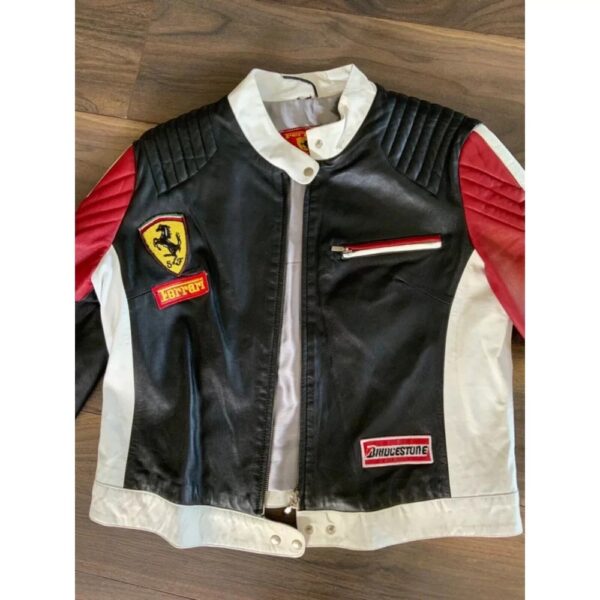 Ferrari Black Racing Leather Jacket