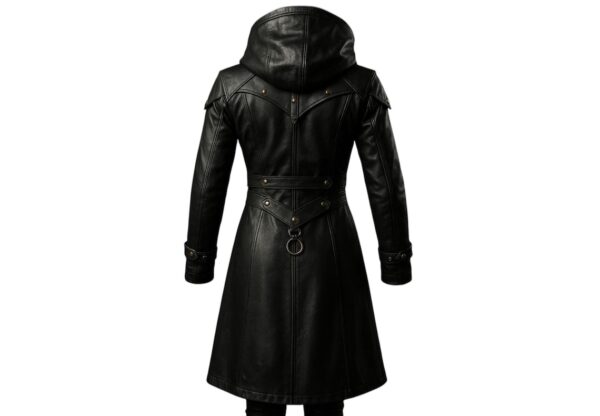 Gothic Leather Trench Coat - Image 2