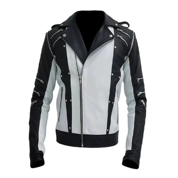 Michael Jackson MJ Thriller Pepsi Black & White Leather Jacket