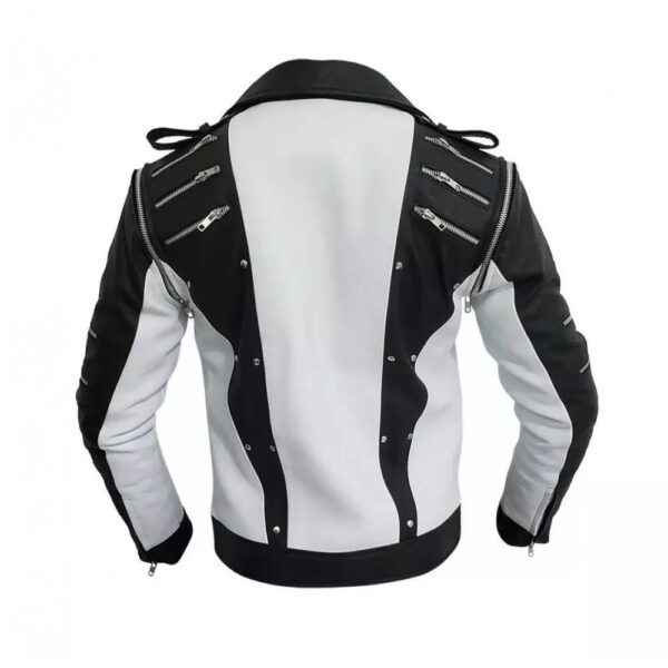 Michael Jackson MJ Thriller Pepsi Black & White Leather Jacket - Image 2