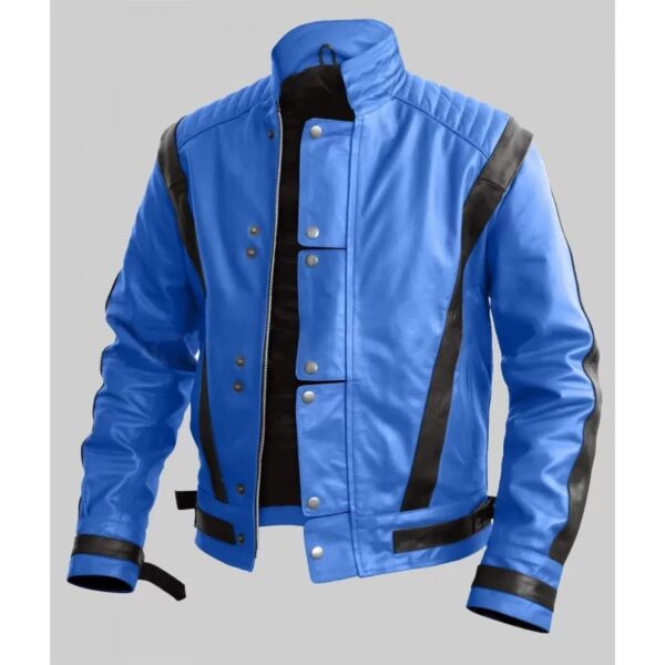 Michael Jackson Thriller Blue Leather Jacket