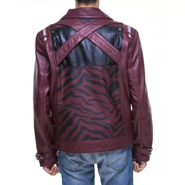 Printed Maroon Travis Touchdown Gaming Leather Jacket - Image 2