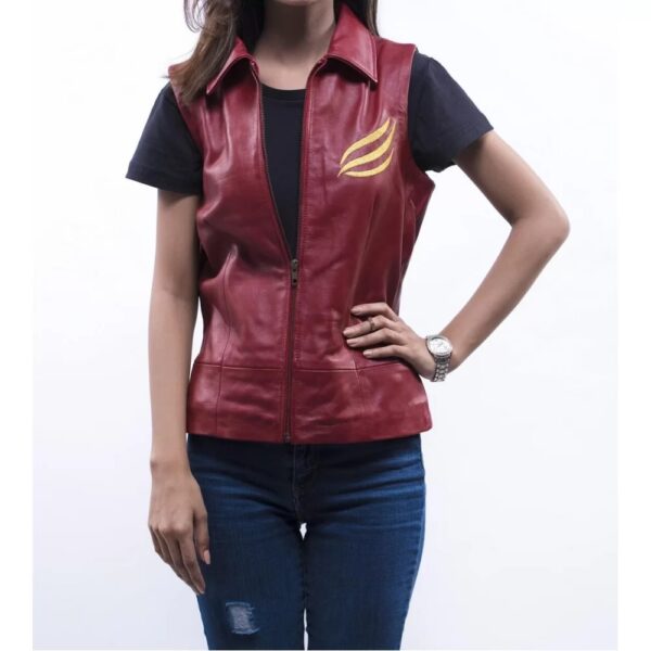 Women Resident Evil 2 Claire Redfield Red Leather Vest