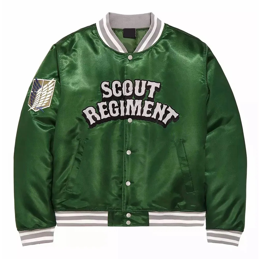 attack on titan scout regiment green bomber jacket