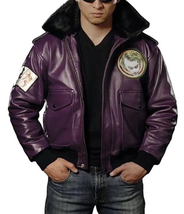 Batman Joker Goon Purple Bomber Jacket