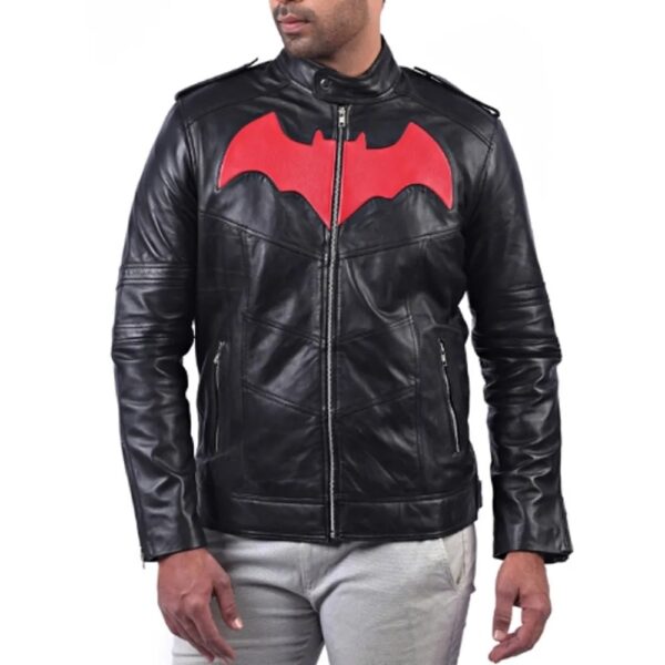 Batman Black Leather Biker Jacket