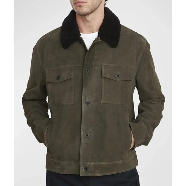 Jensen Ackles Green Suede Jacket