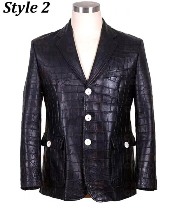 Luxury Crocodile Alligator Black Blazer - Image 2