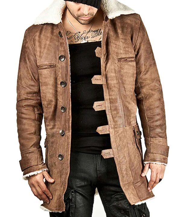 The Dark Knight Rises Bane Shearling Leather Coat - Image 2