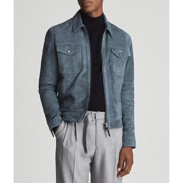 Aasif Mandvi Suede Leather Jacket - Image 2