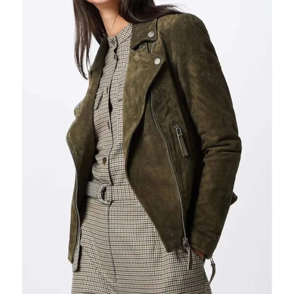Heida Reed Green Suede Leather Jacket - Image 2