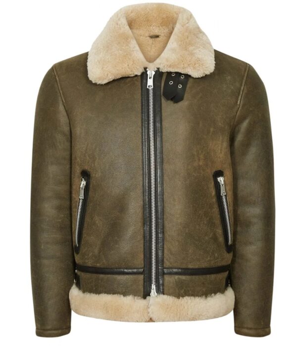 Men Hardy A21 Flight Aviator Shearling Leather Jacket