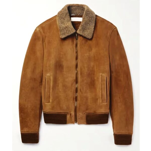 Harry Styles Brown Suede Aviator Jacket