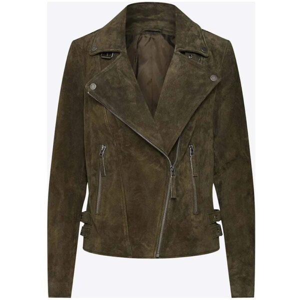 Heida Reed Green Suede Leather Jacket