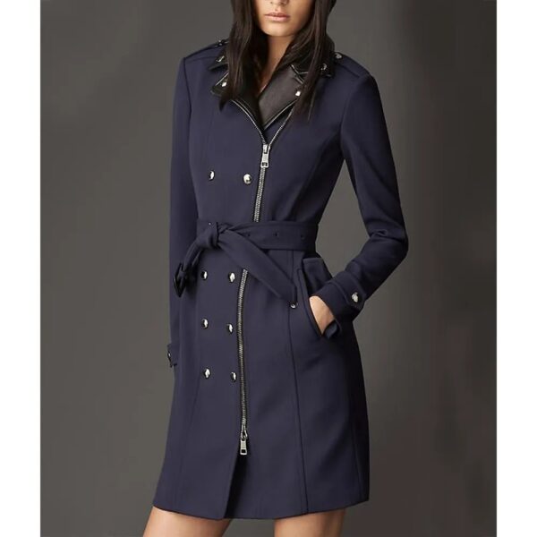 Castle Season 6 Stana Katic Navy Trench Coat