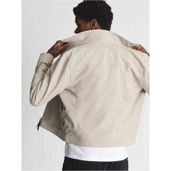 Kevin Jonas Trucker Suede Leather Jacket - Image 3