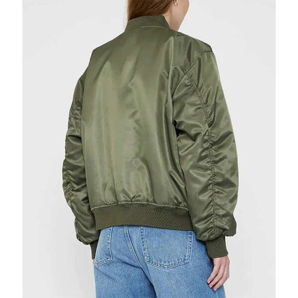 Women Leon Army Green Bomber Jacket - Image 2