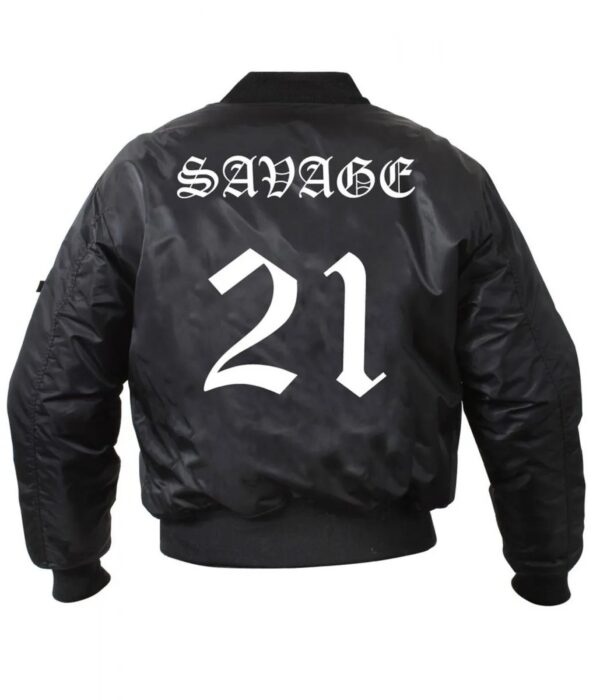 Men Bomber 21 Savage Jacket - Image 2