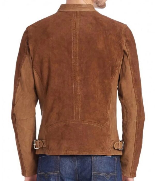 Men Brown Suede Leather Jacket - Image 2