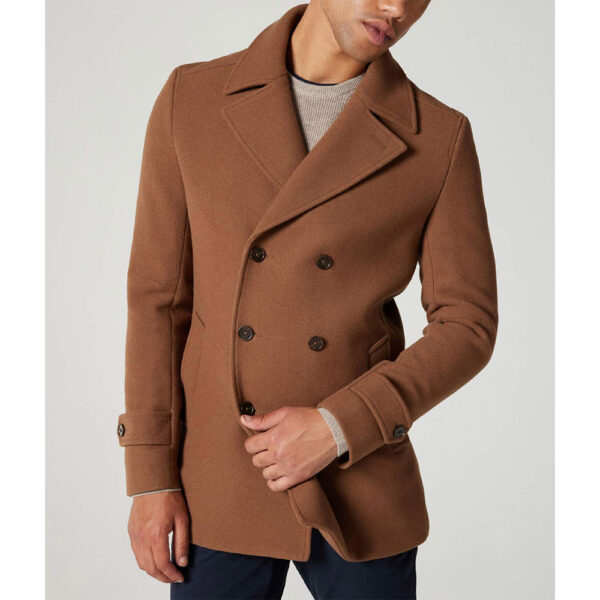 Men Brown Wool Peacoat