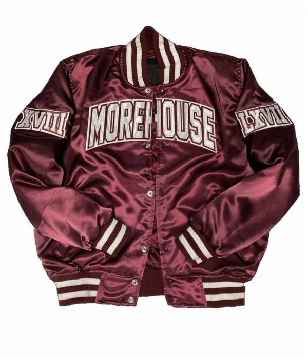 Men Morehouse College Maroon Bomber Jacket