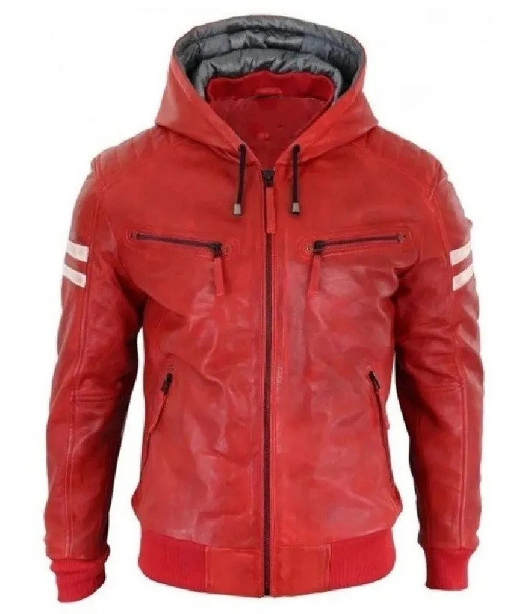 mens red biker hooded jacket scaled 1