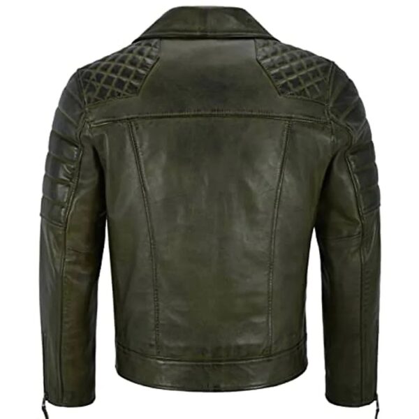 Mens Biker Napa Lambskin Leather Jacket - Image 6