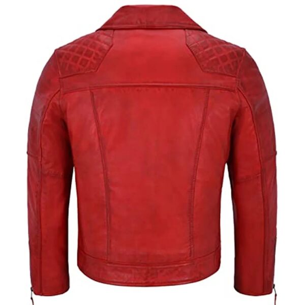 Mens Biker Napa Lambskin Leather Jacket - Image 7