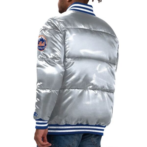 NY Mets Cooperstown Bronx Puffer Satin Jacket - Image 6