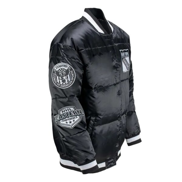 NY Rangers Black Down Fill Puffer Jacket - Image 3