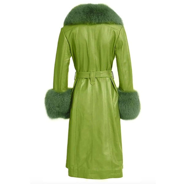 Brynn Whitfield Green Leather Coat - Image 2