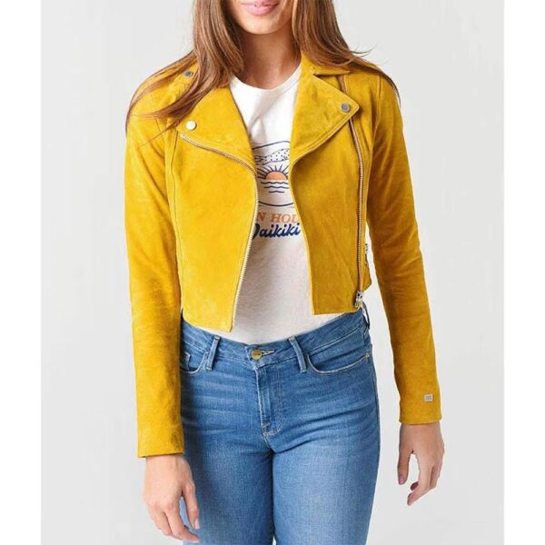 Leah Doz Yellow Suede Jacket