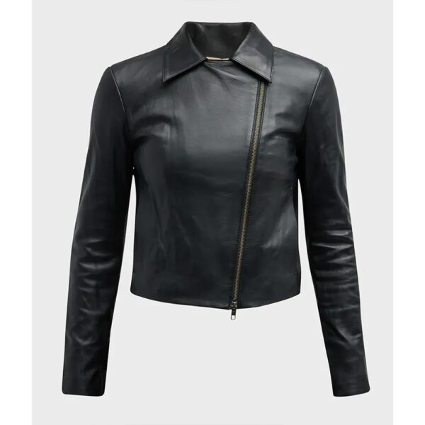 vince womens zip front leather jacket