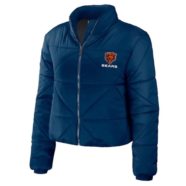 Women Chicago Bears Puffer Cropped Jacket