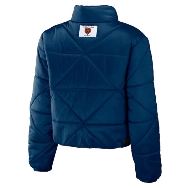 Women Chicago Bears Puffer Cropped Jacket - Image 2