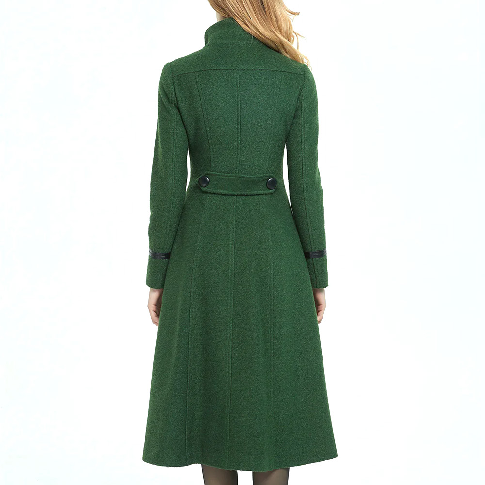 womens green military style coat