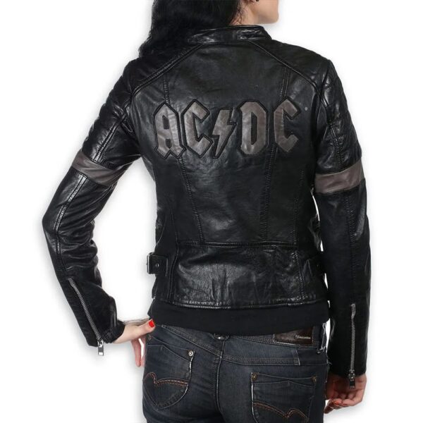Women Megyn AC/DC Leather Jacket - Image 3