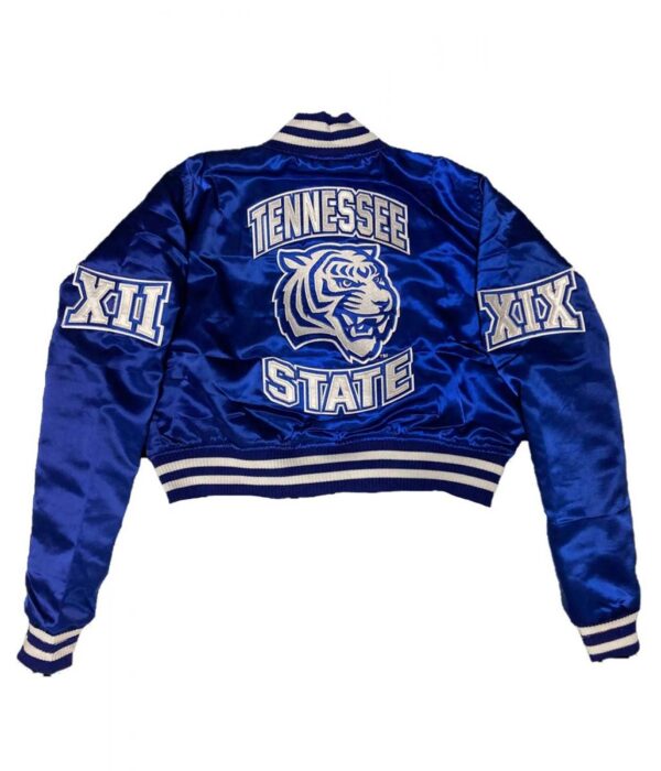 Women Tennessee State University Royal Bomber Jacket - Image 2