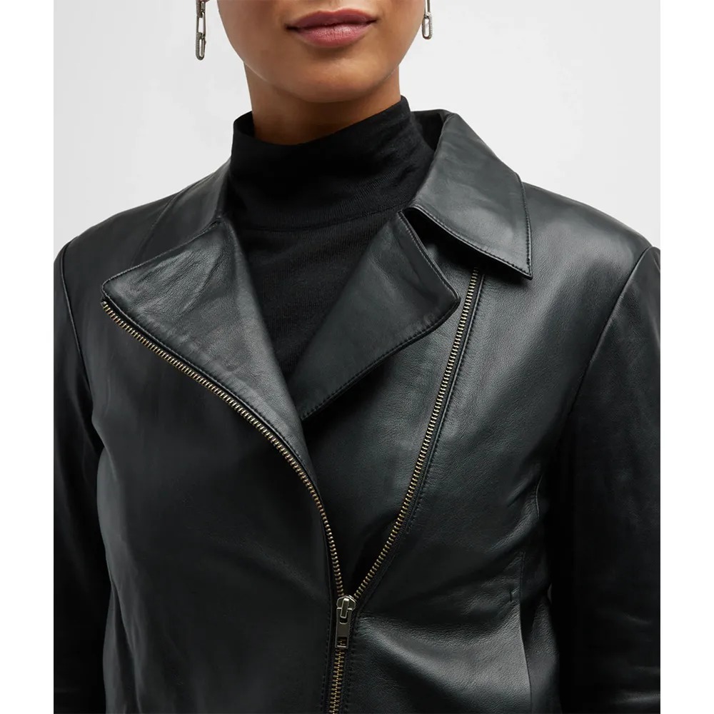 womens vince zip front black jacket