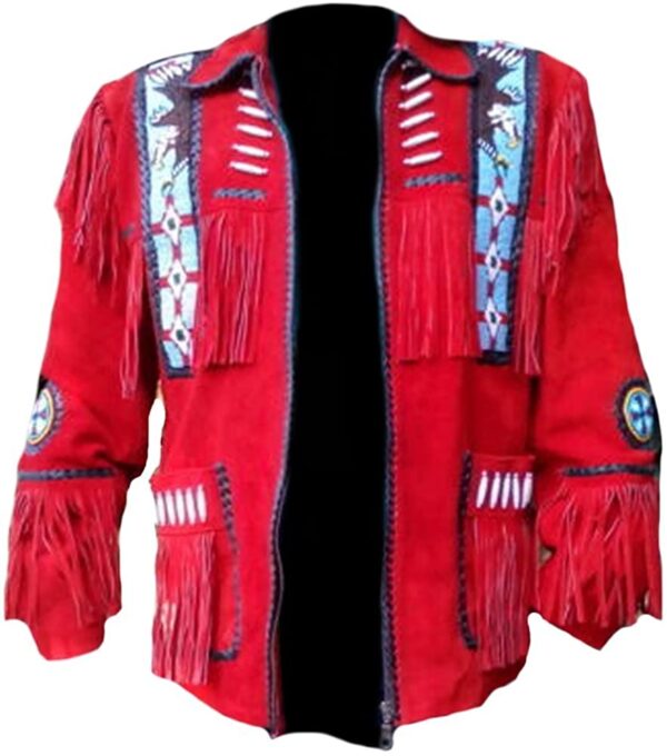Men's Western Cowboy Red Eagle Beading Jacket