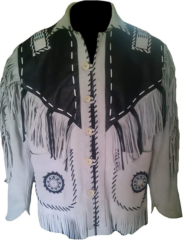 Men's Western Cowboy Fringed Leather Jacket