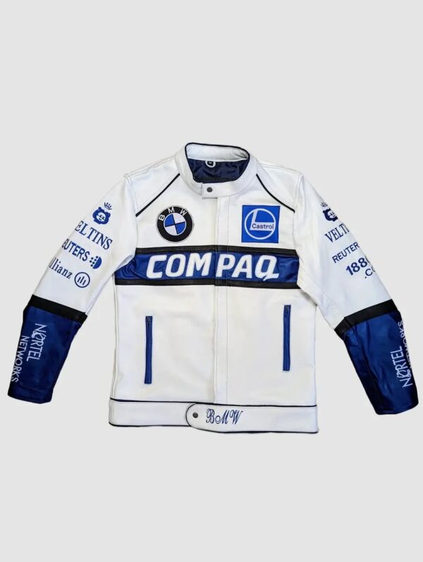 BMW Compaq Racing Leather White Jacket