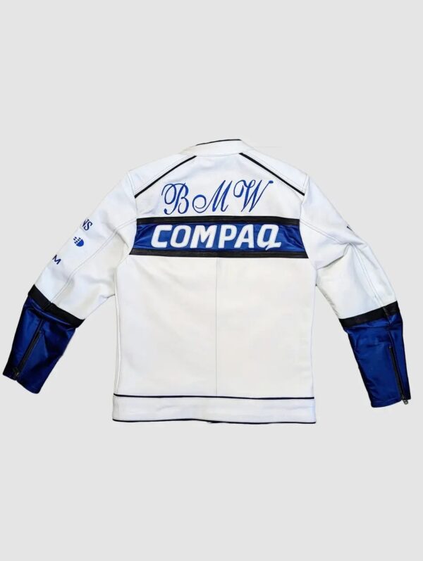 BMW Compaq Racing Leather White Jacket - Image 2